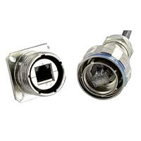 Amphenol Socapex RJFTVX2SAPEM1G Modular TV Fld SQ FLG 2 Tran Sld Metal Gland RJ45