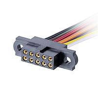 Harwin M80-FC30868F0-0250L Single Ended 4+4 Pos. Female DIL 26AWG Cable Assembly, single-end, no Jackscrews 400mm