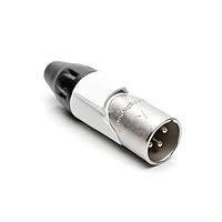 Amphenol Audio AX3M9M Cable Connectors 3 pole Pin Male Plug AX XLR AudioCable Conn SatinNickel w/ White Marking Sleeve