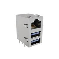 Amphenol Commercial Products RJE361883105 Modular Connectors / Ethernet Connectors Stacked RJ Over Two USB Type A 3.0