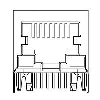 Adam Tech MTJ-88GX1-FSD-LD Modular RJ45 MODULAR JACK, SHIELDED, DIP