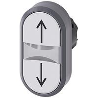 SIEMENS 3SU10313AB660AN0 Flat Button TWIN BUTTON, MOM, WHITE/WHITE