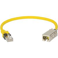 HARTING 09455451506 Cat 6 RJ45 Cat6 to HIFF RJ45 Jack Cable Assembly, FRNC yellow, 0.7m