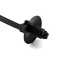 HellermannTyton 150-55500 Serrated, Inside 1-Piece Cable Tie with Fir Tree Mount, 6.7" Long, 0.25 - 0.28" Mounting Hole Diameter, PA66, Black, 500/pkg