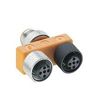 Lumberg Automation ASBS 2 M12-5S Y-Adapter M12 Micro splitter/T-connector with two M12 female connectors, with self-locking threaded joint (A and B connectrs 5-pole/4 wires).