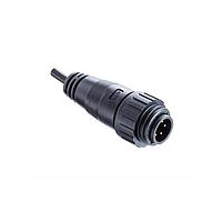 Amphenol LTW PWF-03AMMM-SL7A04 Specialized Cables Power, PWF, Plastic, 12A, 03 pins, Male Connector, Male Contact, Straight, Screw Thread, Overmolded, Length 4000mm, IP67