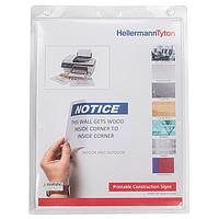 HellermannTyton 594-53789 Adhesive Printable Temporary Signs, Removable, 8.5" x 11", EDP Paper, White, 25/pkg
