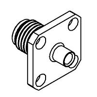 Radiall R125256000 Panel Receptacles SMA / STRAIGHT SQUARE FLANGE JACK SOLDER TYPE CABLE .085