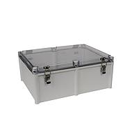 Bud Industries PTH-22460-C Electrical Enclosures PC+10% Fiberglass Box, Self-Locking Latch and Clear Cover (16.9 X 13 X 7.1 In)