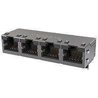 Amphenol Commercial Products RJE594885401 Connectors Standard Profile CAT6 RJ45 - 4 Port without LED, Shielded with EMI Tabs