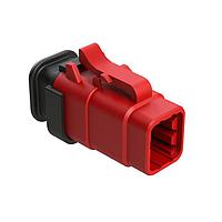Amphenol SINE Systems ATM06-6S-SR01RD Connectors 6 Position, Plug, Socket, Strain Relief End Cap, Red Body