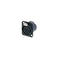 NEUTRIK NC6FD-LX-B Receptacles Recpt DLX 6 pin F solder black/gold