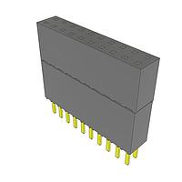 Samtec ESW-110-69-G-D Stackthrough .100" Elevated Socket Strip