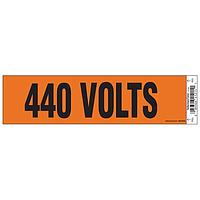 HellermannTyton 596-00948 Labels Voltage Marker, 2.25" x 8.50", 440 Volts, Vinyl, Orange, 1/card, 50 cards/pkg