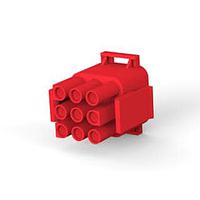 AMP Connectors - TE Connectivity 1-480706-2 Pin & Socket Connectors PLUG HOUSE 9 POS RED UL94V-2