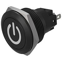 EAO 82-6951.1000.B002 Anti-Vandal Pushbutton, Momentary, 22mm, Alu Black, Flush, no LED,Solder Terminals, Standby