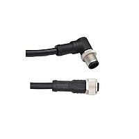 Amphenol LTW MSDP04FL-SDPMR-SB003 Sensor Cables / Actuator Cables M12 Circular Metric Connector, D Code, Plastic, 4A, 04 pins, Female Connector, Female Contact, Straight-to-Right Angle, Screw Thread, Overmolded Double Ended, Length 3000mm, IP68 / IP69K