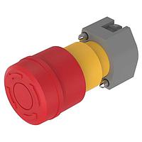 EAO 704.064.2A Switch Actuators Switch emergency-stop-actuator unlocking to twist release foolproof yellow/red D37, Red arrows