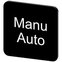 SIEMENS 3SU19000AF160GT0 Labeling Plate, Manu Auto INSCR. LABEL, BLACK 22 X 22MM, MANU AUTO