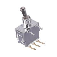 Nidec Components ATE1D-6M3-10-Z Subminiature Toggle Switch SPDT, ON-ON, 6mm toggle, 4mm smooth bushing, right angle PC terminals with .3" pitch, 50mA @ 60V AC/DC, washable
