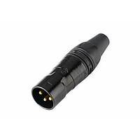 REAN RCX3M-Z-012-0 XLR Connectors REAN XLR cable connector,  3-pole male, Z series, IP65 when mated, enhanced waterproofing, black/gold, bulk