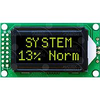 Matrix Orbital LCD0821-IY-E LCD Character Displays 8x2 Yel Txt, Blk BG Extended Temp