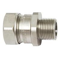 HellermannTyton LTP25-075-EXD Conduit Fittings & Accessories Hazardous Area Liquid-Tight Flex Met Comp Fitting, Straight, 3/4" NPT Thread, 0.75" (25mm) Dia, Metal, 1/pkg