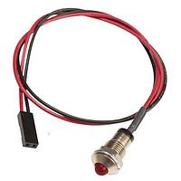BIVAR MPC5HDW8.0-CC Indicators Standard Metal Panel Mount Indicators, 2 Leaded, 5mm HE Red LED with Diffused Lens, 8 in. Wire, .100 Connector.