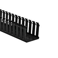 HellermannTyton 181-33009 Slotted Wall Wiring Duct Slotted Wall Wiring Duct, 3" x 3", Non-Adhesive, PVC, Black, 120ft/Carton