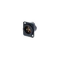 NEUTRIK NC3MD-LX-B Receptacles 3P MALE BLACK/GOLD DUPLEX GRD CONTACT