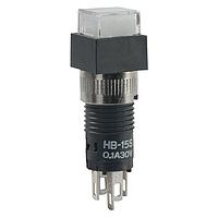 NKK Switches HB15SKW01-6B-JB Pushbutton Switches SPDT ON-(ON) 0.1A ILLUM SUPER WHT SQR