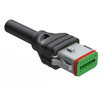 Amphenol SINE Systems AT06GY-12SA-N-TPE-M5 Single Ended 12 Position Plug Single-Ended Molded Cable Assembly. Black TPE, Uses Connector  AT06-12SA, 5 Meter Length