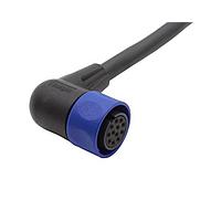 Bulgin PXP4002/002/12S Sensor Cables / Actuator Cables Pre-wired Flex Cable Connector - Right Angle - 2m - 12 Contacts - Socket
