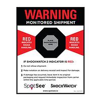 SpotSee 26126 ShockWatch 2 ShockWatch 2 Companion Labels (200 labels/roll) - Size: 4.5" x 5.75"