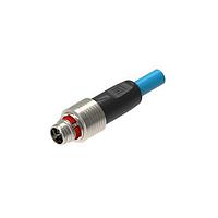 Lumberg Automation RP12M-MSSV8X-0552-0300 Sensor Cables / Actuator Cables M12 pigtail, Push Pull, Rolling Stock, EN45545, X-FRNC/LSNH blue cable, shielded, male, straight, X-coded, 8-Pin, 4x2x0.25mm, twisted pairs, PoE+