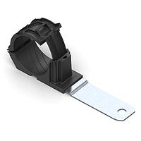 HellermannTyton 151-01508 Ratchet Clamp Ratchet P-Clamp, 1.38 - 2.01" Bundle Dia, 180 Long, 0.51" Hole Dia, PA66HIRHSUV/ST/ZN, Black, 140/ctn