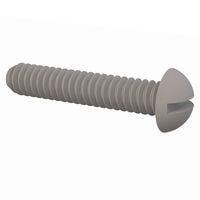 Essentra Components 011024R100 Round Slotted Round Slotted Screw, #10-24 Thread, 1 Lg