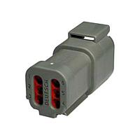 DEUTSCH - TE Connectivity DTM04-6P-E003 6-Way 6P SZ 20 GREY DTM REC W/END CAP