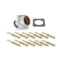 Amphenol SINE Systems RT001412PKNH03-K Connector Kits Receptacle Kit, Square Flange, 12 Position, Male, Shell Size 14, Silicone Seal, with Machined Gold Contacts, Size 16 (18-16AWG), Gasket, IP69K