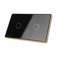 HUNONIC HN02SCD WiFi Touch Switch 2 Rectangular Button (Black)