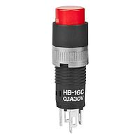 NKK Switches HB16CKW01-C Subminiature ON-ON ROUND SLDR LUG RED CAP