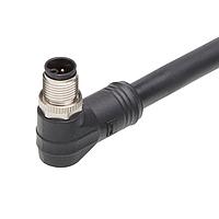 Molex 1205000352 Sensor Cables / Actuator Cables M12 Single-Ended Cordset 4 Poles  Male (90) to Pigtail 16 AWG Black 5.0m  Lngth