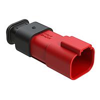 Amphenol SINE Systems AT04-4P-SR02RED Receptacle 4 Position, Receptacle, Pin, SR02 Strain Relief (Reduced Diameter Seal), Red Body