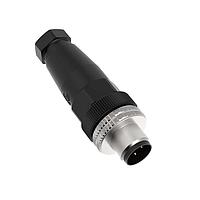 Banner Engineering BFW-M12M4-6X M12 Field Wireable Connector Field Wireable: M12; 4-pin Straight Male; 22 AWG 4-6 mm Cable Range; Screw Terminal; PA+GF Black Body; Aluminum Alloy Coupling Nut