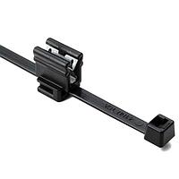 HellermannTyton 156-02228 Serrated, Inside 2-Piece Cable Tie & Edge Clip, 8.0" Long, EC4B, 13 mm Panel, 50lb, PA66HIRHSUV/PA66HIRHSUVR5, Bk, 100/pkg