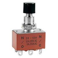 NKK Switches SB63A Standard Switches DPDT ON(ON) LCKDWN 10A BLK CAP LUG