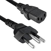 Qualtek Electronics 392008-01 AC Power Cord 8FT 10A 250V CORD BRAZIL C13 BLACK