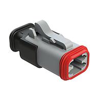 Amphenol SINE Systems AT06-4S-SR02GRY Plug 4-Way Plug, Female Connector with Reduced Diameter Seal (E-Seal), Strain Relief Endcap, Gray