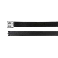 HellermannTyton 111-00300 Metal Ties Polyester Coated Stainless Steel Tie, 20" Long, 364lb Tensile Strength, SS316, Metal, 50/pkg