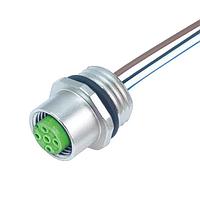 Murrelektronik 7000-13562-9720050 Connectors M12 female receptacle A-cod. front mount incl. nut, wires PP 5x0,34 0,5m